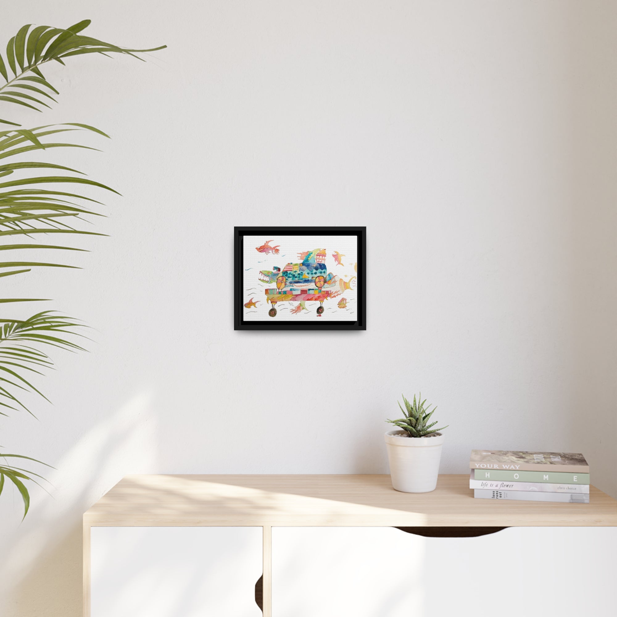 AppleSharkCart Matte Canvas, Black Frame