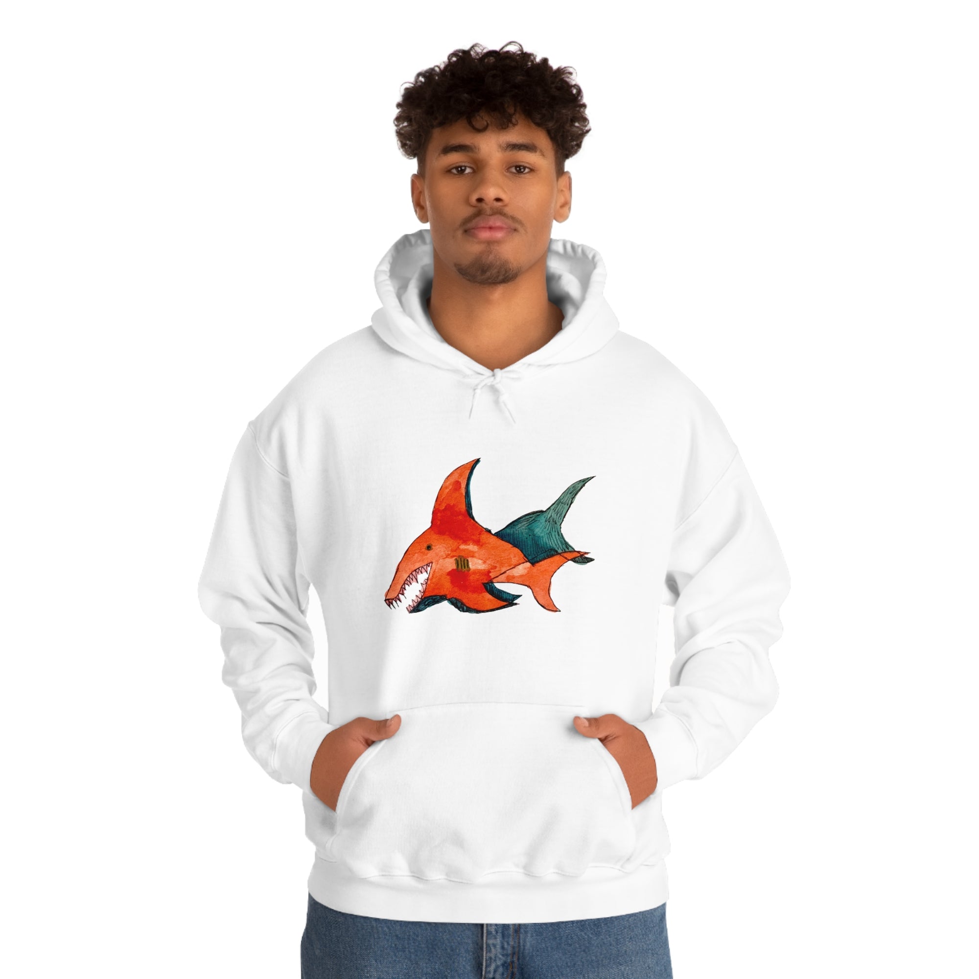 Unisex Gary Shark Bug Hooded Jumper