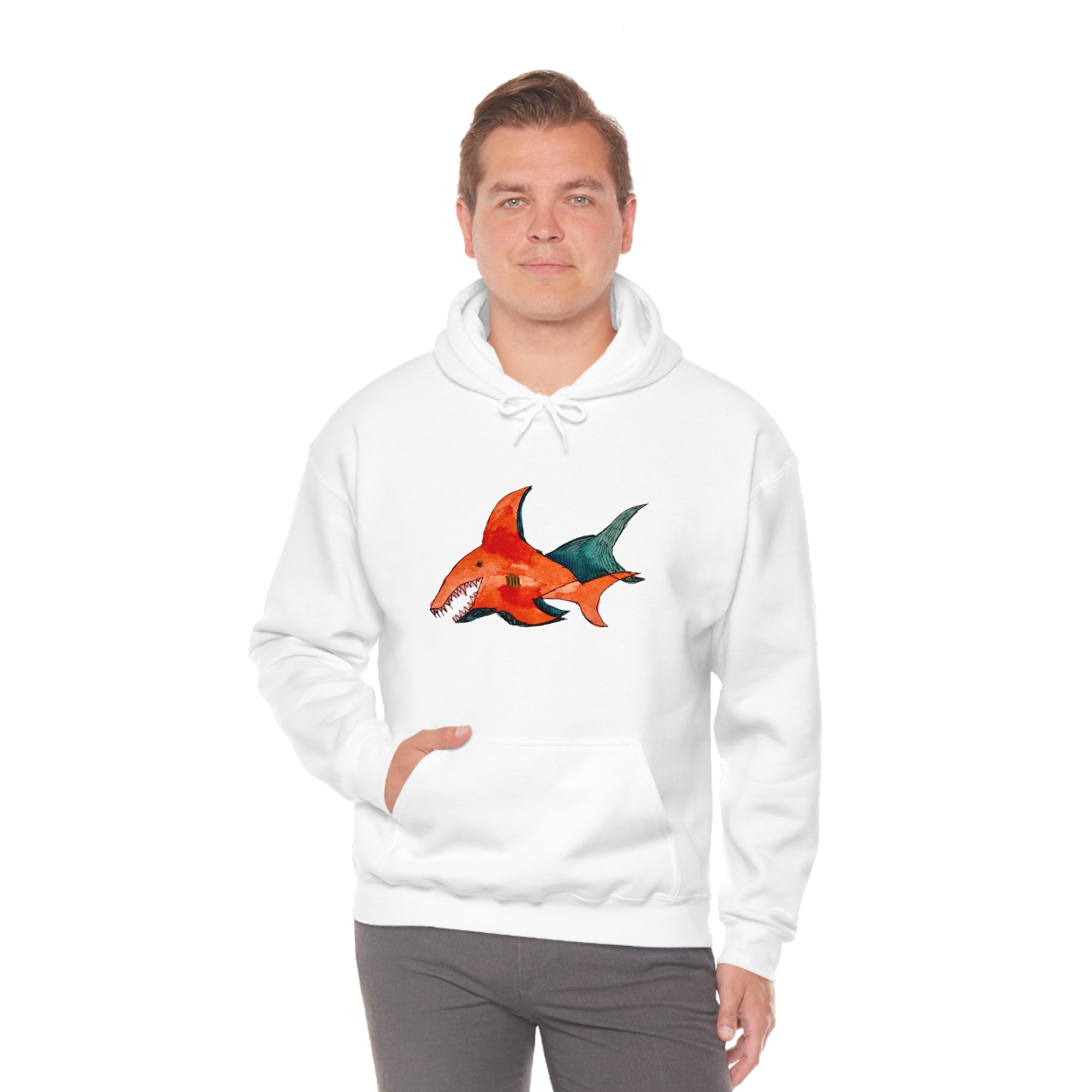 Unisex Gary Shark Bug Hooded Jumper