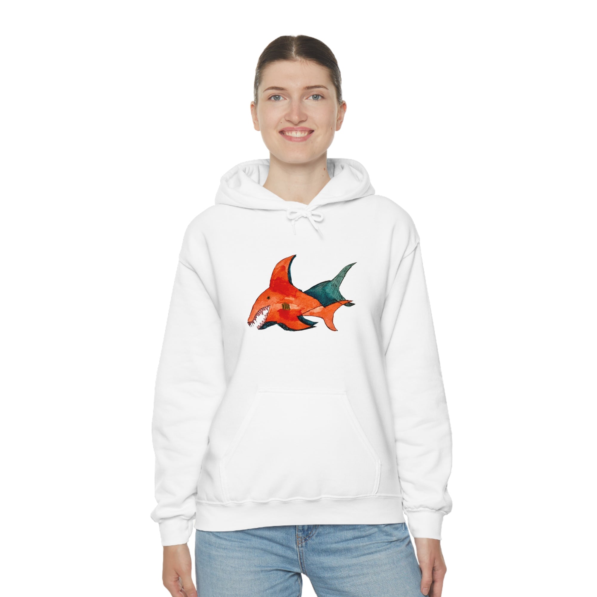 Unisex Gary Shark Bug Hooded Jumper