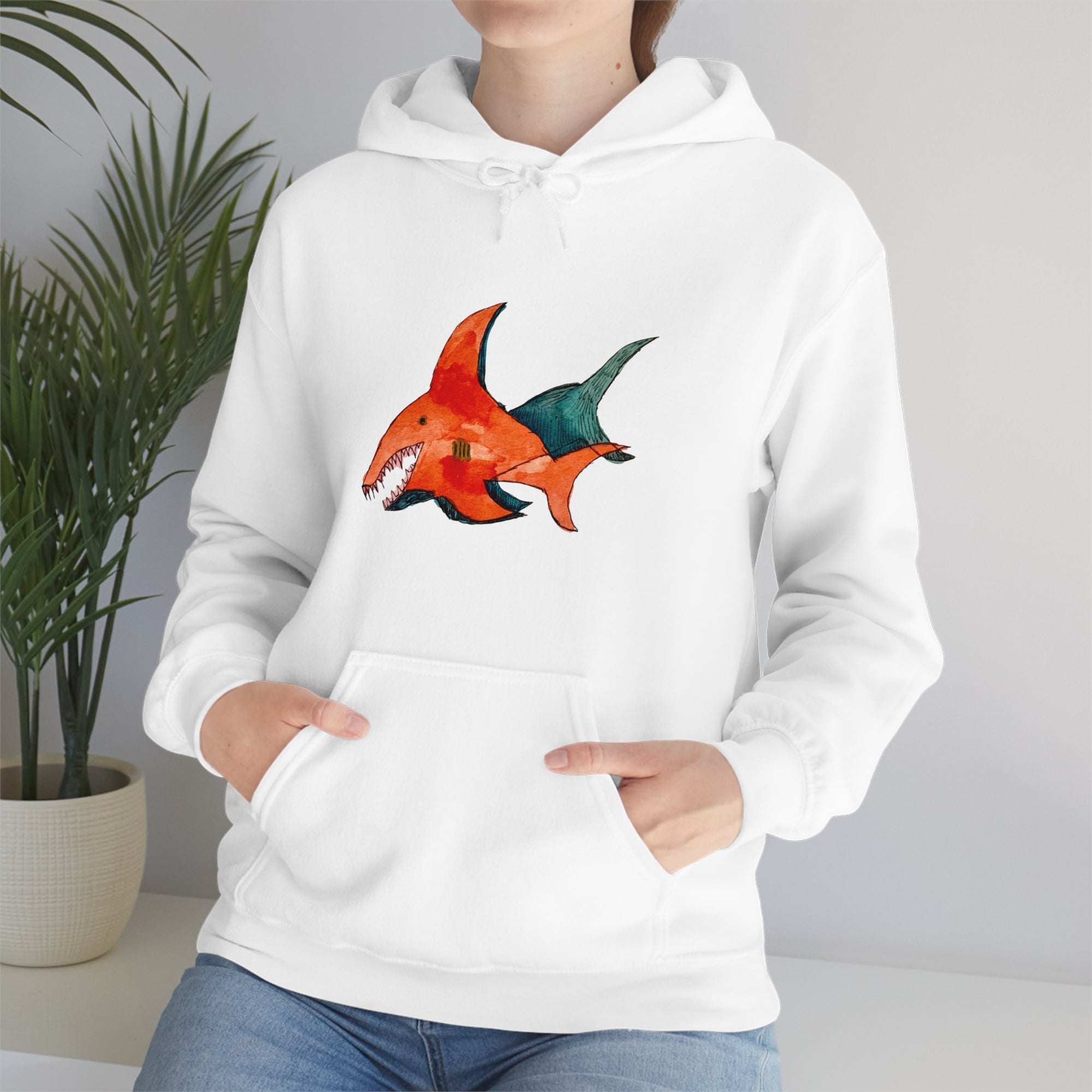 Unisex Gary Shark Bug Hooded Jumper